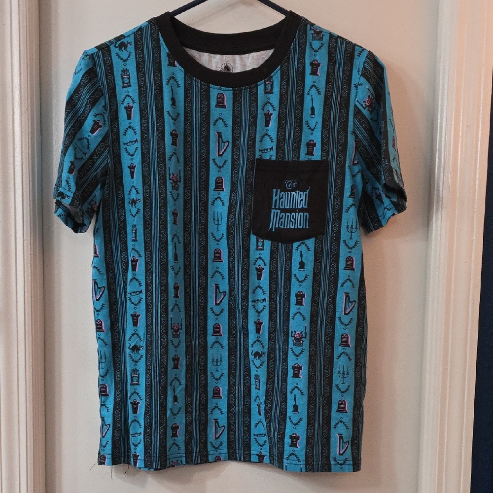 Disney Haunted Mansion Teal and Black Tee